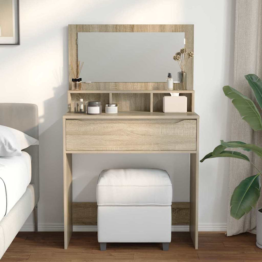 Slaapkamer Kaptafels met lade Sonoma Eiken 80 x 39,6 x 135 cm