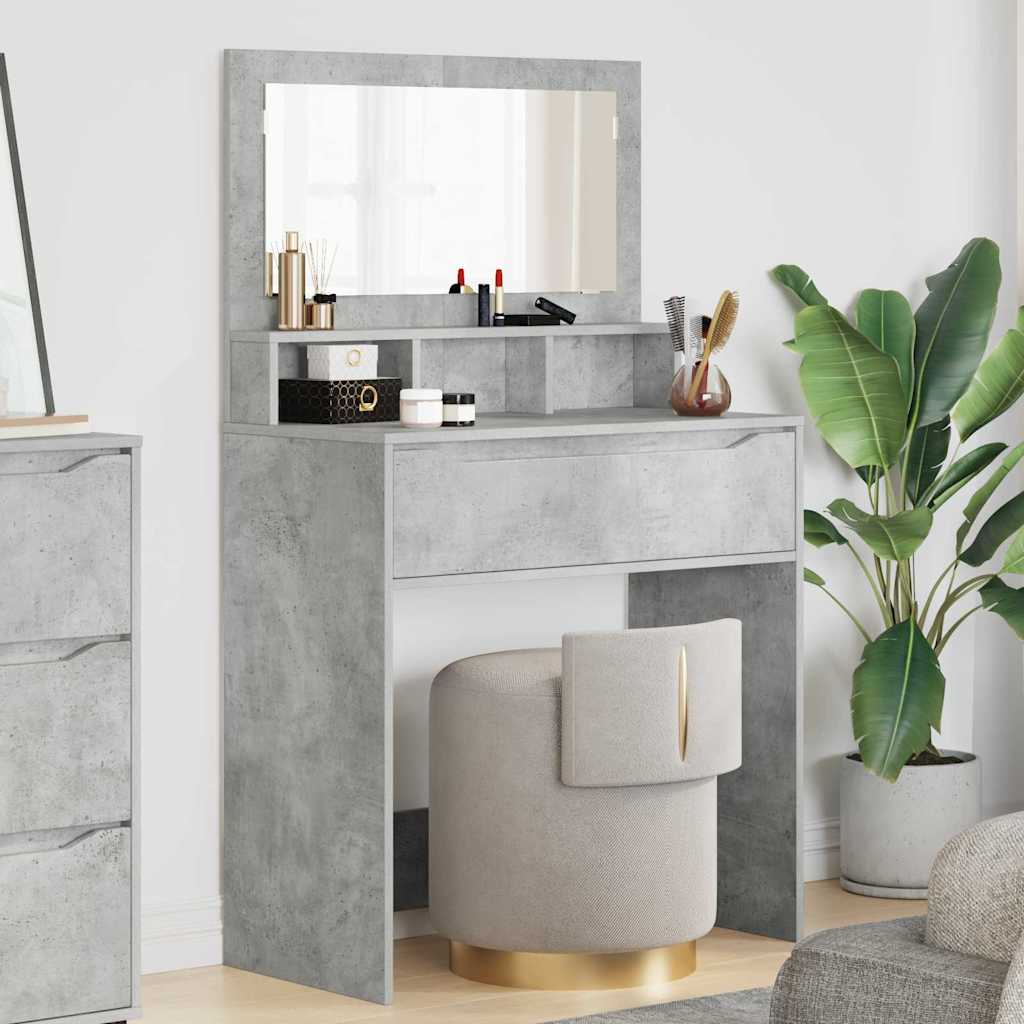 Slaapkamer Kaptafels met lade Beton Grijs 80 x 39,6 x 135 cm