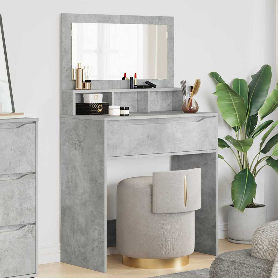 Slaapkamer Kaptafels met lade Beton Grijs 80 x 39,6 x 135 cm