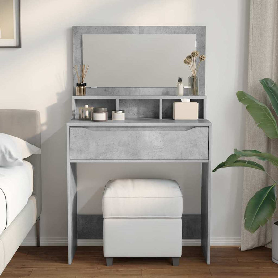 Slaapkamer Kaptafels met lade Beton Grijs 80 x 39,6 x 135 cm