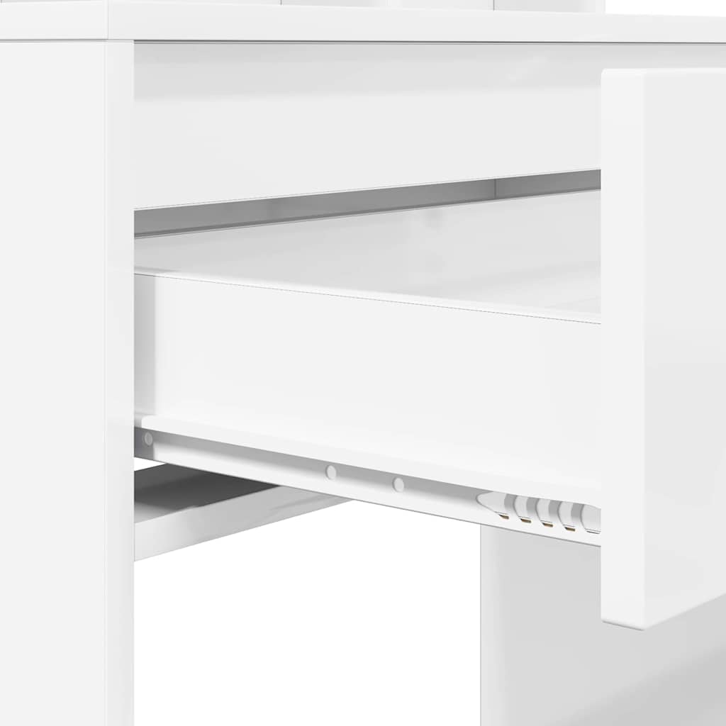 Slaapkamer Kaptafels met lade Hoogglans wit 80 x 39,6 x 135 cm