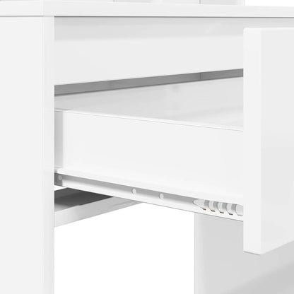 Slaapkamer Kaptafels met lade Hoogglans wit 80 x 39,6 x 135 cm