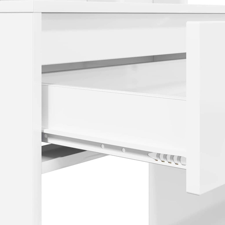 Slaapkamer Kaptafels met lade Hoogglans wit 80 x 39,6 x 135 cm