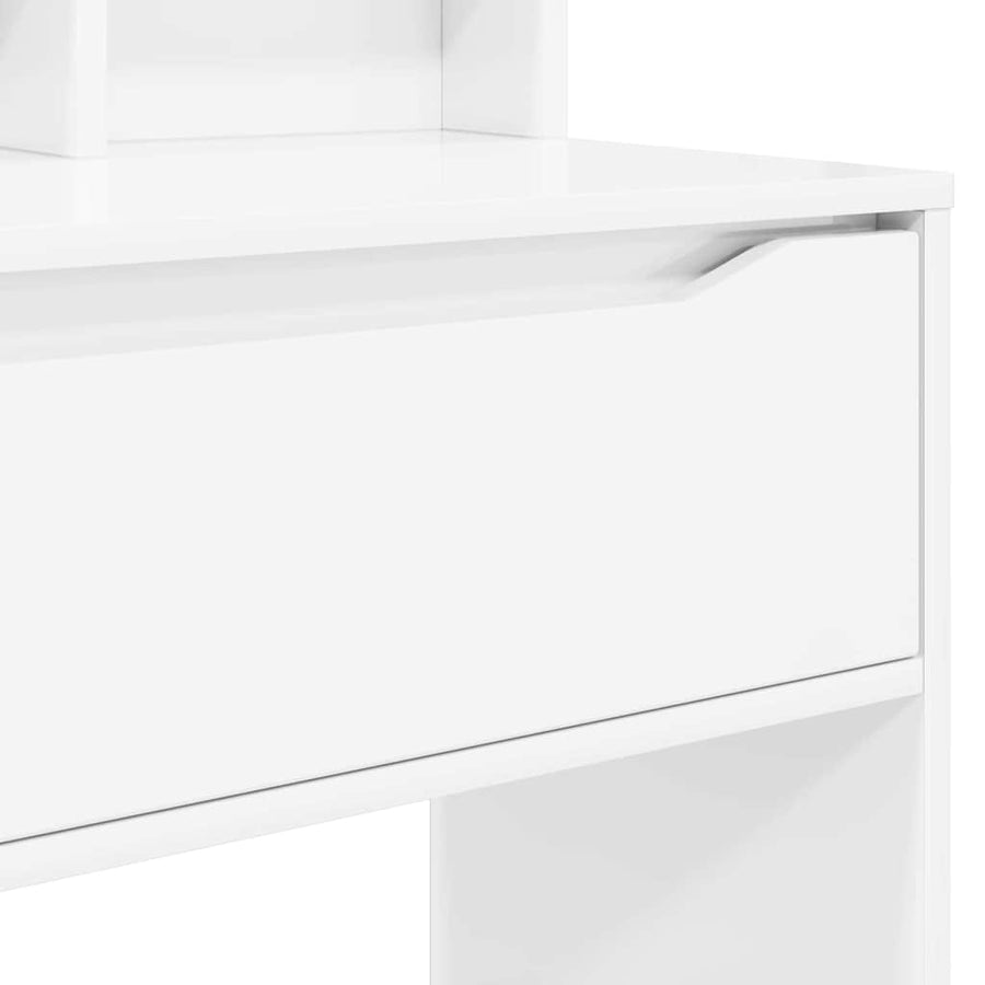 Slaapkamer Kaptafels met lade Hoogglans wit 80 x 39,6 x 135 cm