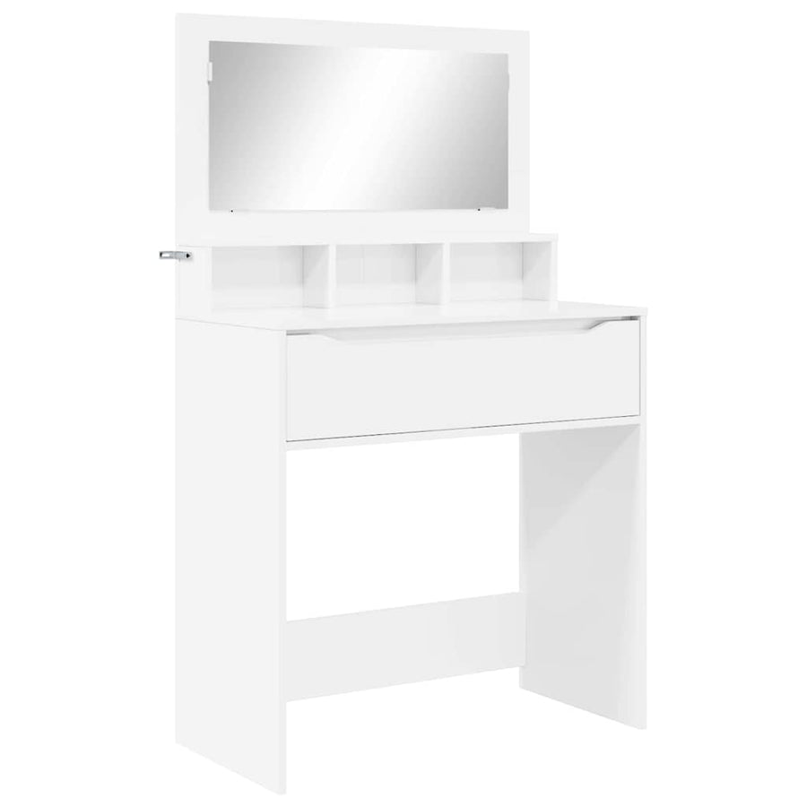 Slaapkamer Kaptafels met lade Hoogglans wit 80 x 39,6 x 135 cm