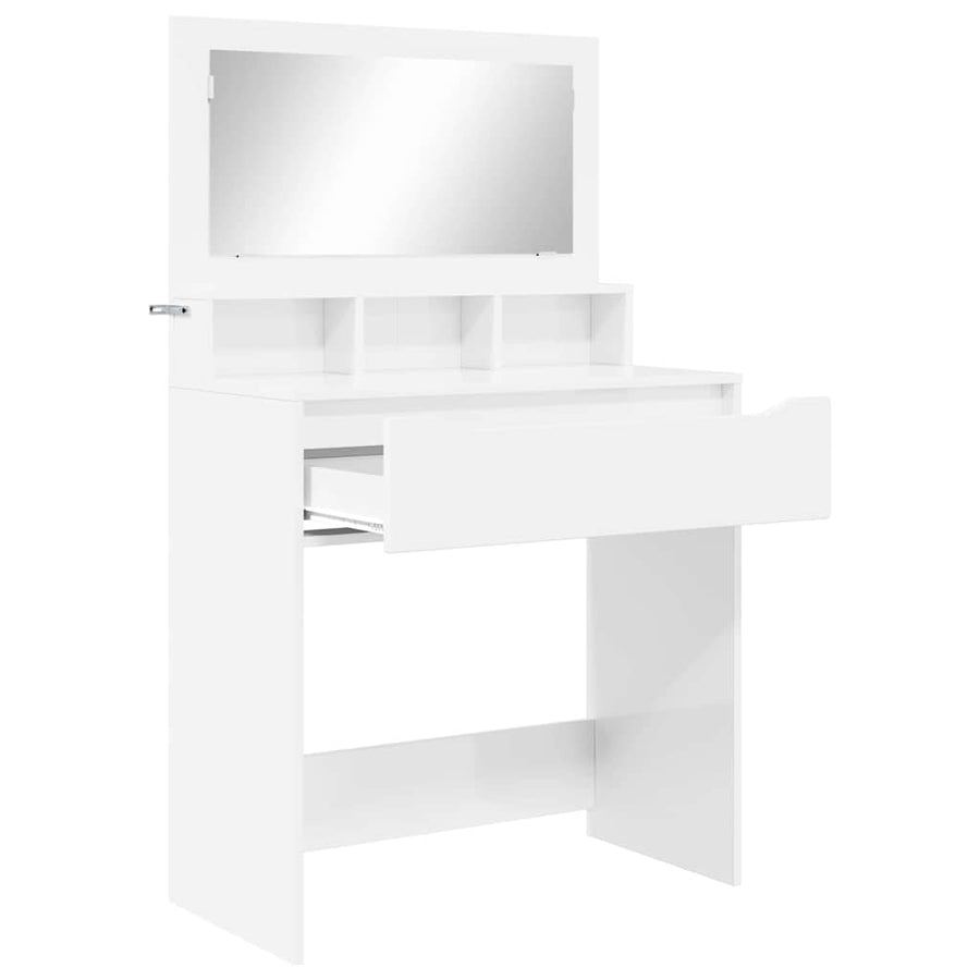 Slaapkamer Kaptafels met lade Hoogglans wit 80 x 39,6 x 135 cm