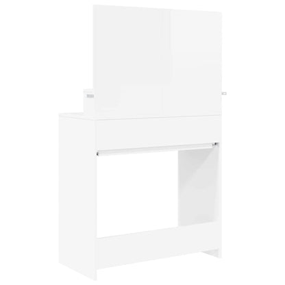 Slaapkamer Kaptafels met lade Hoogglans wit 80 x 39,6 x 135 cm