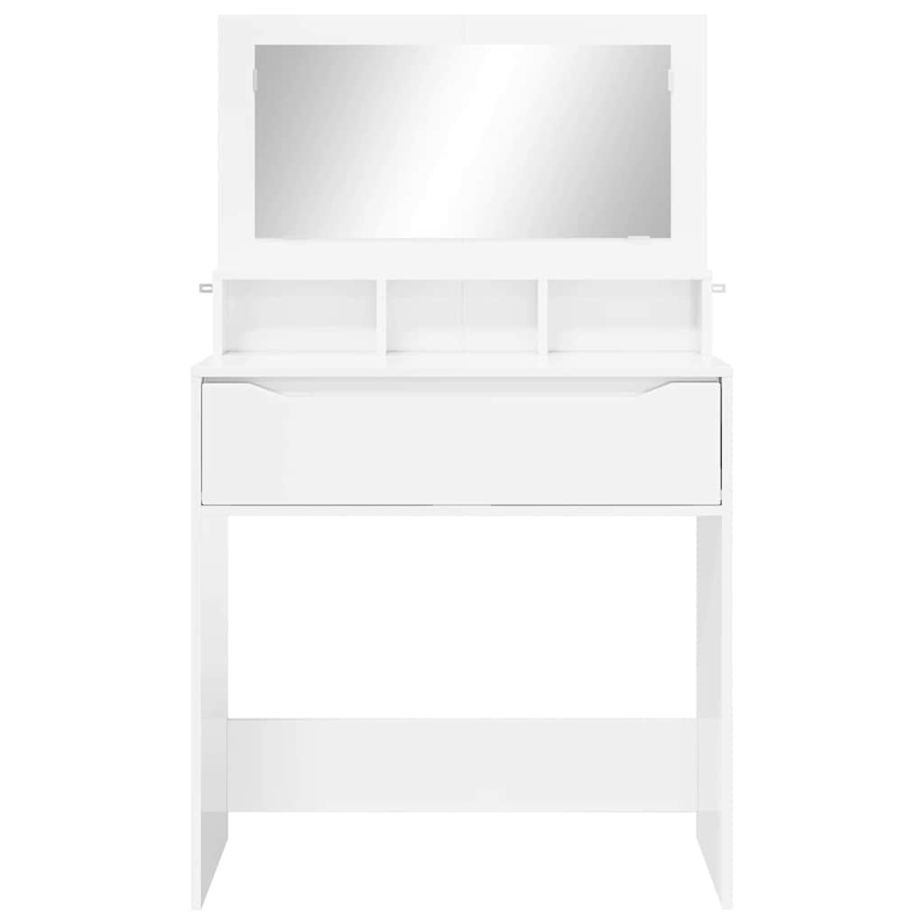 Slaapkamer Kaptafels met lade Hoogglans wit 80 x 39,6 x 135 cm