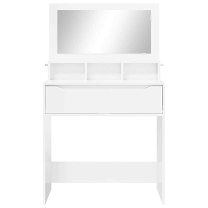 Slaapkamer Kaptafels met lade Hoogglans wit 80 x 39,6 x 135 cm
