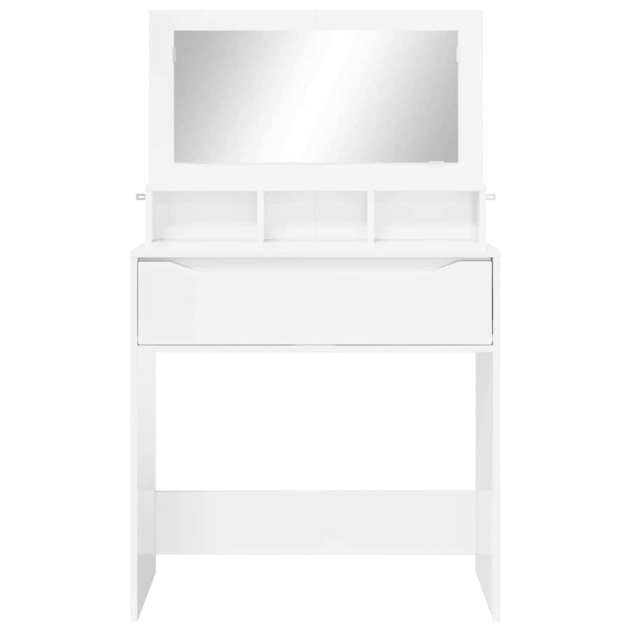 Slaapkamer Kaptafels met lade Hoogglans wit 80 x 39,6 x 135 cm