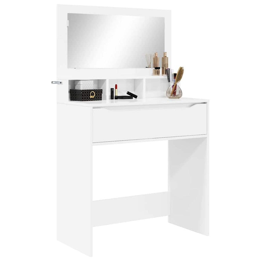 Slaapkamer Kaptafels met lade Hoogglans wit 80 x 39,6 x 135 cm