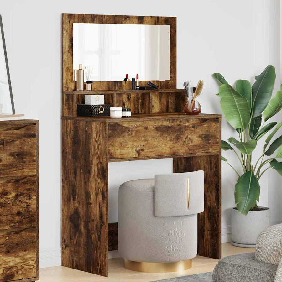 Slaapkamer Kaptafels met lade Gerookt eiken 80 x 39,6 x 135 cm