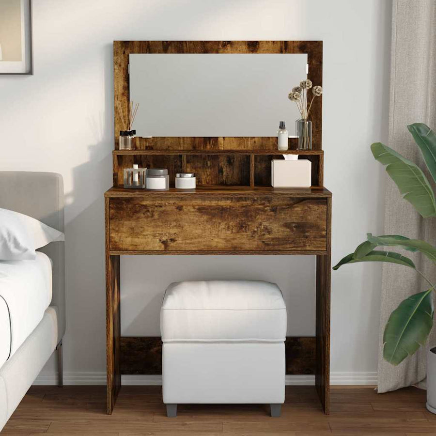 Slaapkamer Kaptafels met lade Gerookt eiken 80 x 39,6 x 135 cm