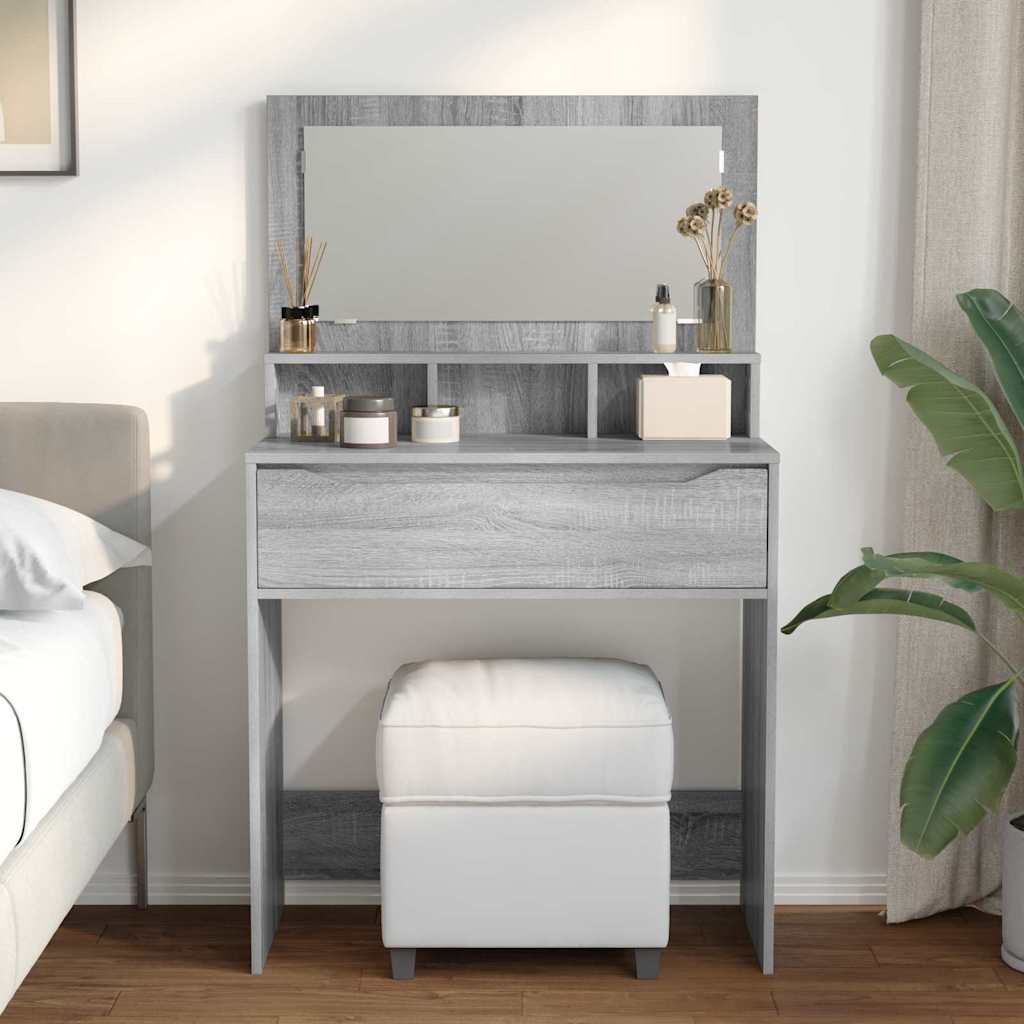 Slaapkamer Kaptafels met lade Grijs Sonoma 80 x 39,6 x 135 cm