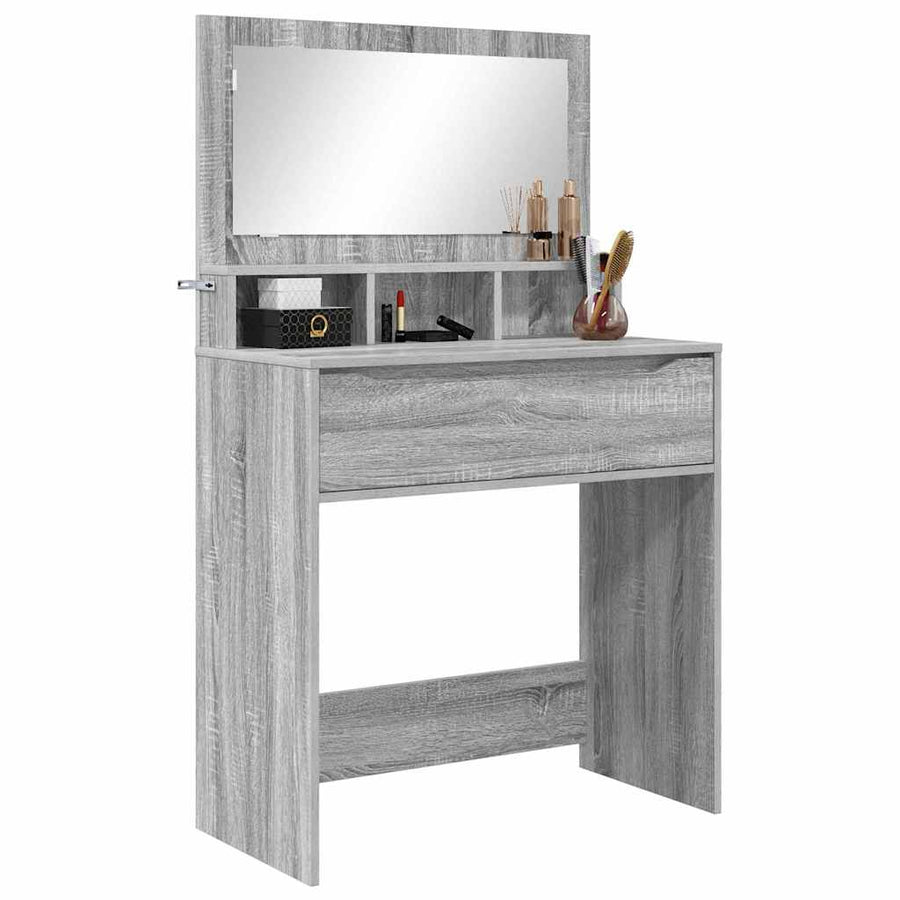 Slaapkamer Kaptafels met lade Grijs Sonoma 80 x 39,6 x 135 cm