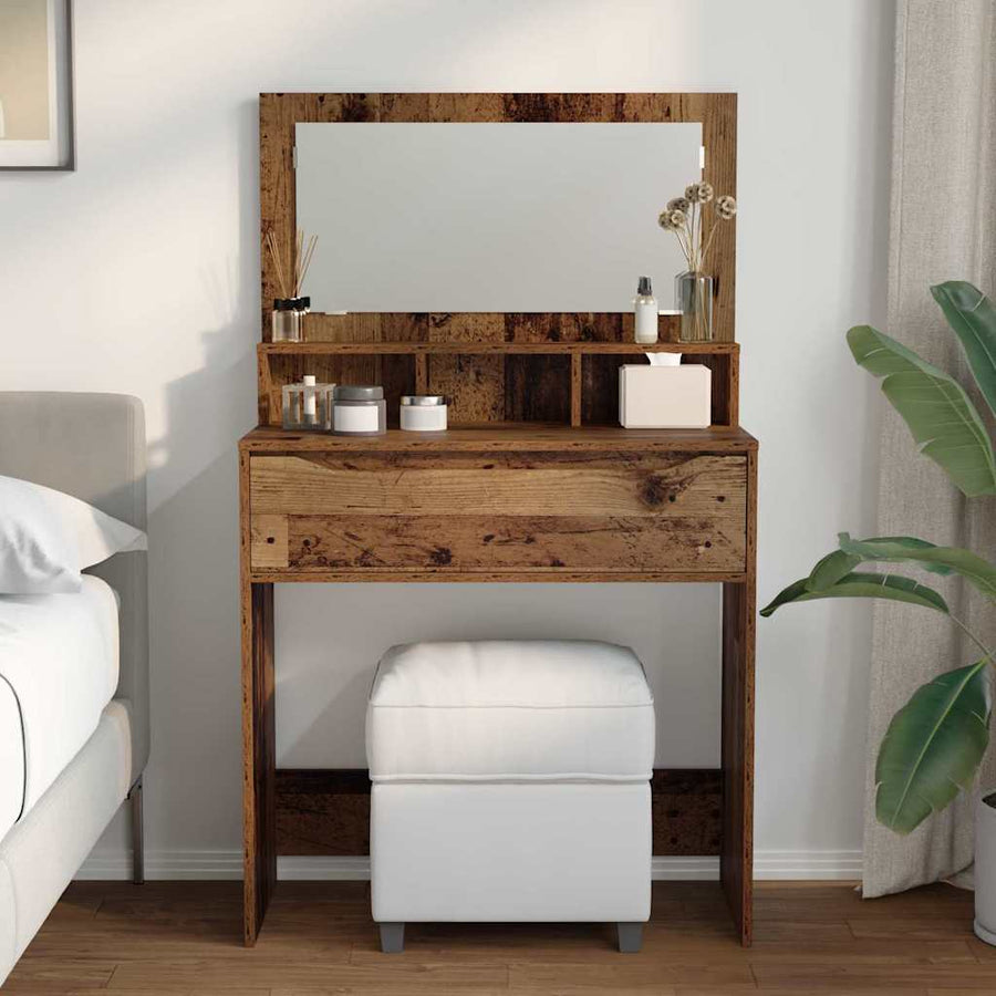 Slaapkamer Kaptafels Oud Hout 80 x 39,6 x 135 cm Bewerkt hout