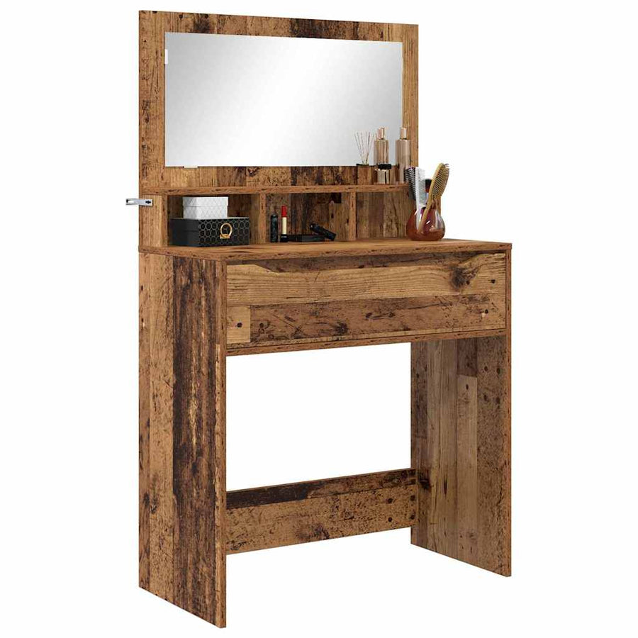 Slaapkamer Kaptafels Oud Hout 80 x 39,6 x 135 cm Bewerkt hout