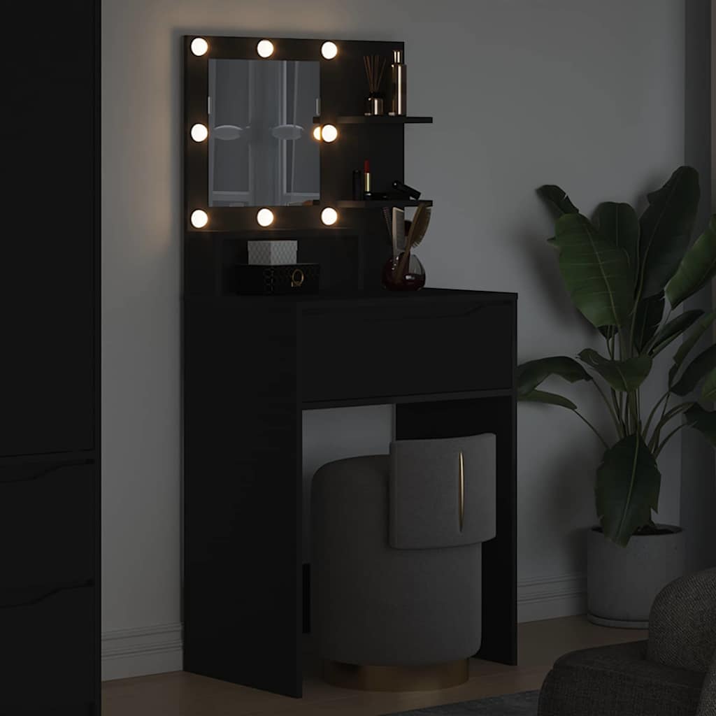 Slaapkamer Kaptafels Zwart 80 x 39,6 x 135 cm Bewerkt hout