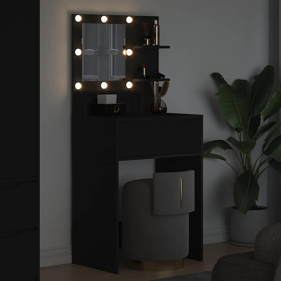 Slaapkamer Kaptafels Zwart 80 x 39,6 x 135 cm Bewerkt hout