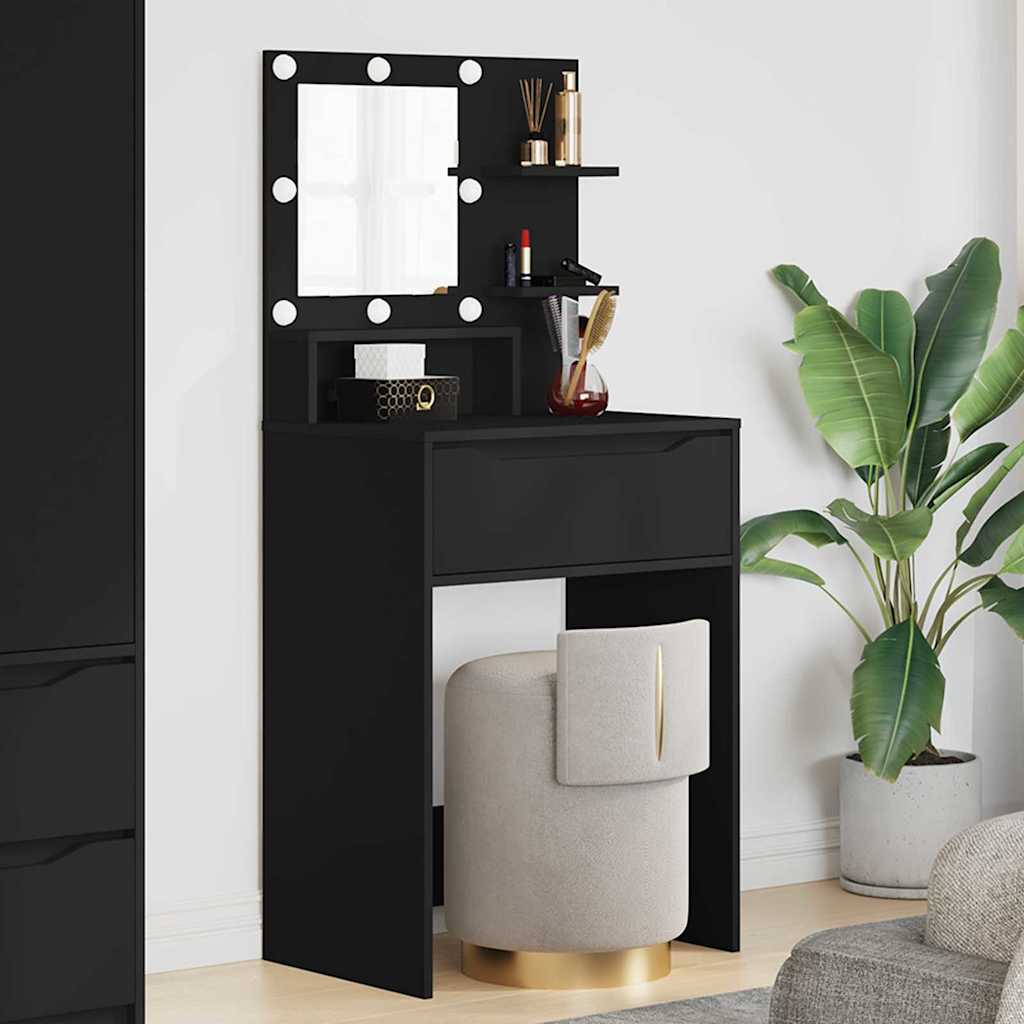 Slaapkamer Kaptafels Zwart 80 x 39,6 x 135 cm Bewerkt hout
