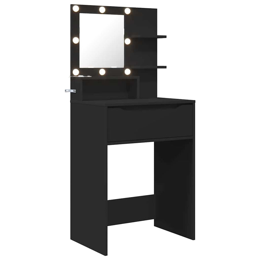 Slaapkamer Kaptafels Zwart 80 x 39,6 x 135 cm Bewerkt hout