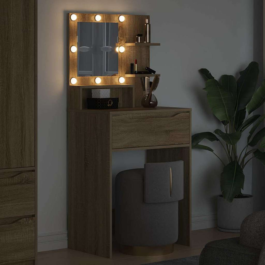 Slaapkamer Kaptafels met lade Sonoma Eiken 80 x 39,6 x 135 cm