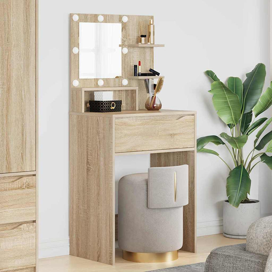 Slaapkamer Kaptafels met lade Sonoma Eiken 80 x 39,6 x 135 cm