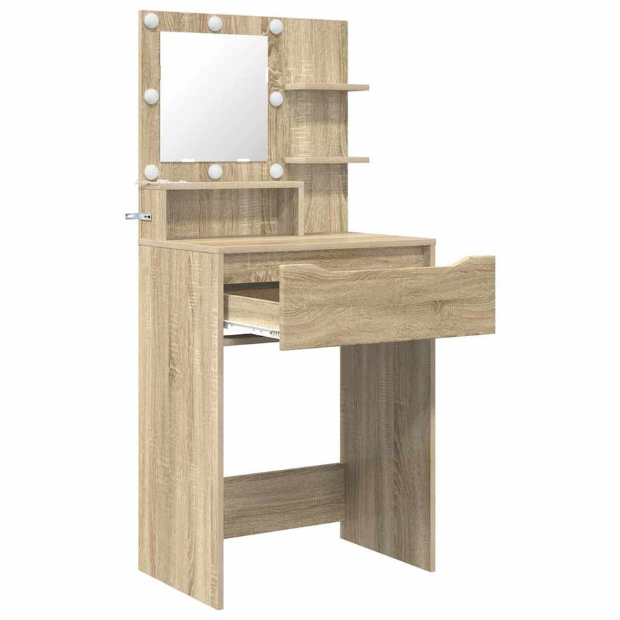 Slaapkamer Kaptafels met lade Sonoma Eiken 80 x 39,6 x 135 cm