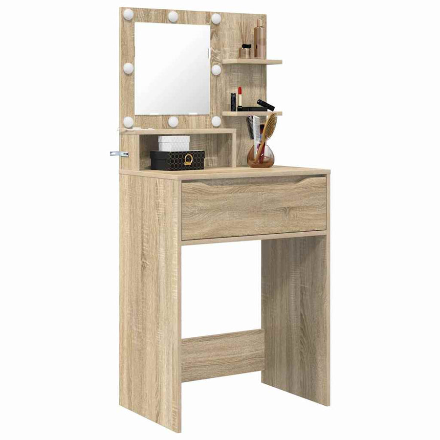 Slaapkamer Kaptafels met lade Sonoma Eiken 80 x 39,6 x 135 cm