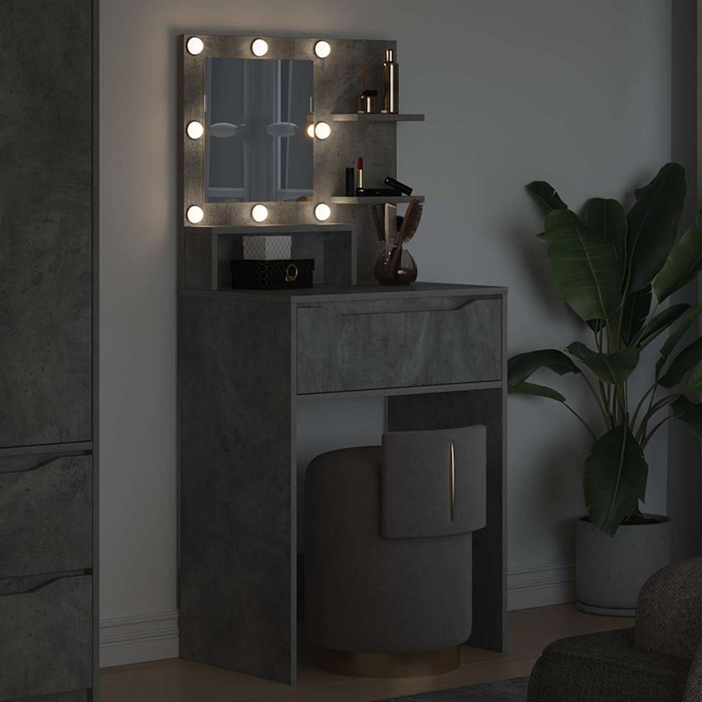 Slaapkamer Kaptafels met lade Beton Grijs 80 x 39,6 x 135 cm