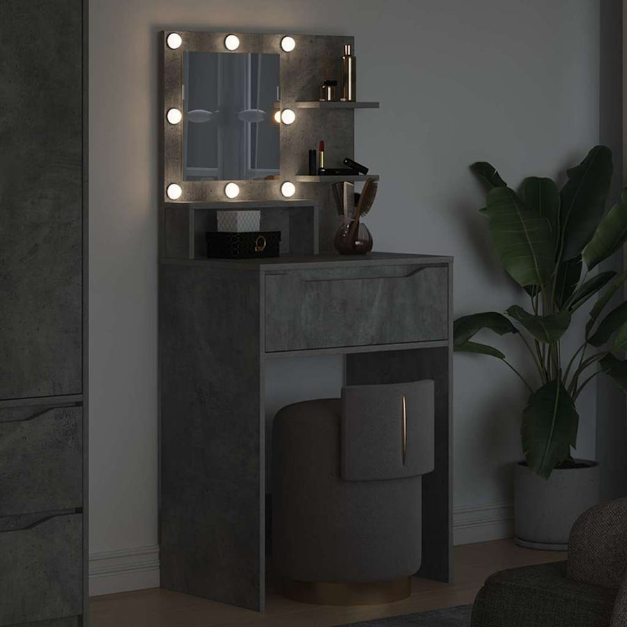 Slaapkamer Kaptafels met lade Beton Grijs 80 x 39,6 x 135 cm