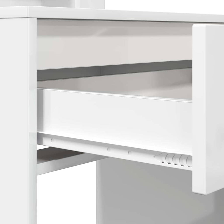 Slaapkamer Kaptafels met lade Hoogglans wit 80 x 39,6 x 135 cm