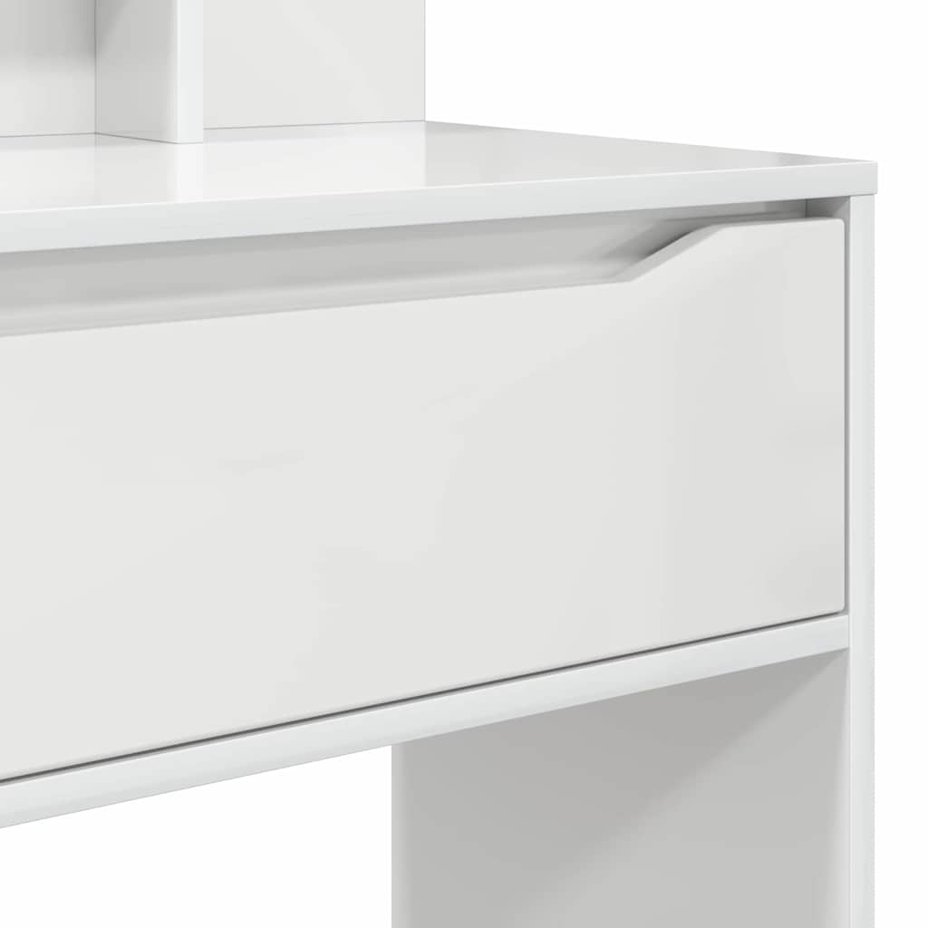 Slaapkamer Kaptafels met lade Hoogglans wit 80 x 39,6 x 135 cm