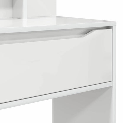 Slaapkamer Kaptafels met lade Hoogglans wit 80 x 39,6 x 135 cm