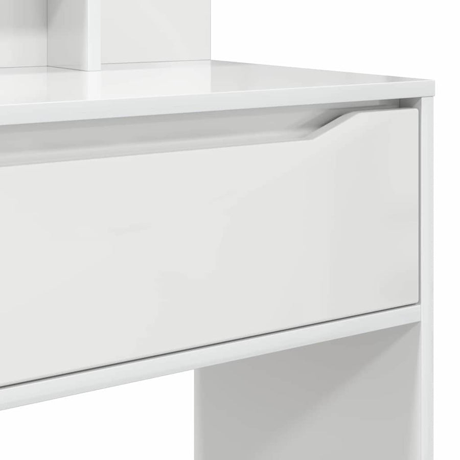 Slaapkamer Kaptafels met lade Hoogglans wit 80 x 39,6 x 135 cm