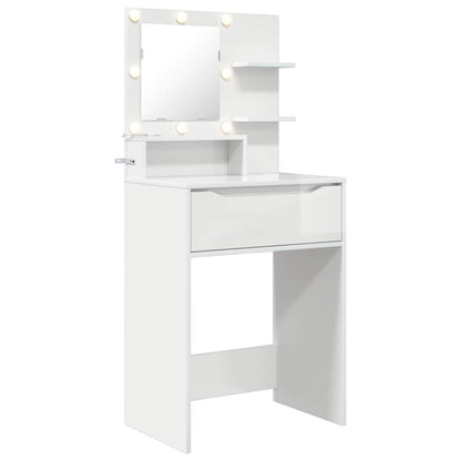 Slaapkamer Kaptafels met lade Hoogglans wit 80 x 39,6 x 135 cm
