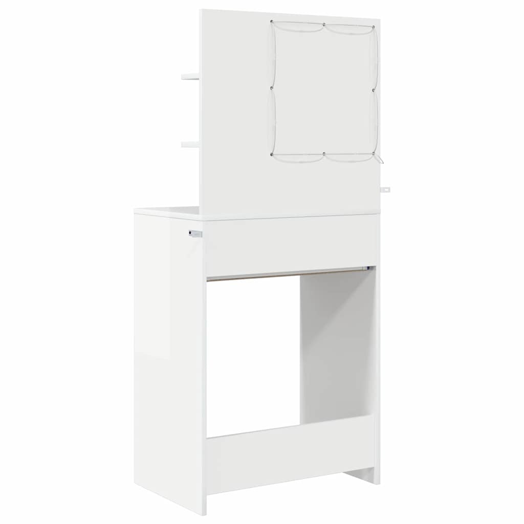 Slaapkamer Kaptafels met lade Hoogglans wit 80 x 39,6 x 135 cm