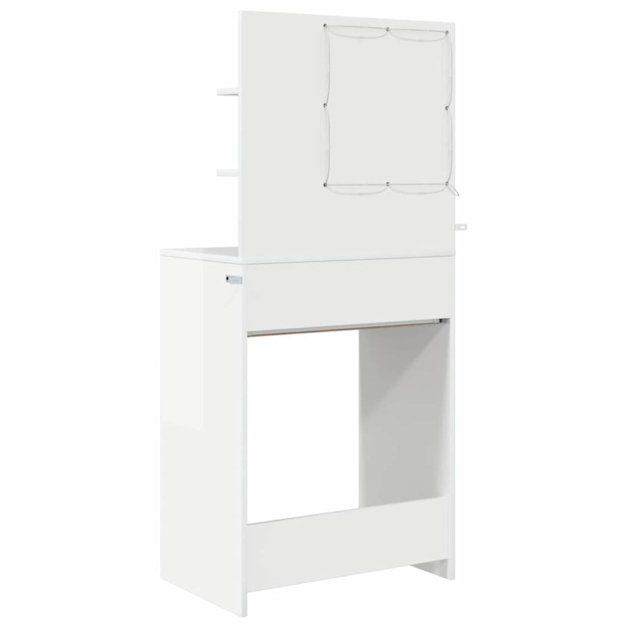 Slaapkamer Kaptafels met lade Hoogglans wit 80 x 39,6 x 135 cm