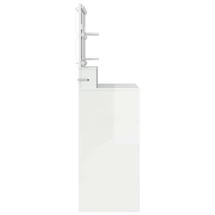 Slaapkamer Kaptafels met lade Hoogglans wit 80 x 39,6 x 135 cm
