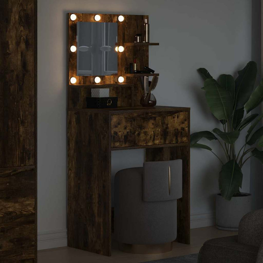 Slaapkamer Kaptafels met lade Gerookt eiken 80 x 39,6 x 135 cm