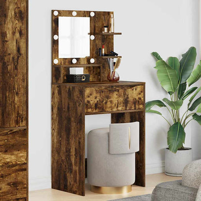 Slaapkamer Kaptafels met lade Gerookt eiken 80 x 39,6 x 135 cm
