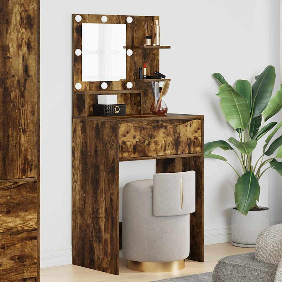 Slaapkamer Kaptafels met lade Gerookt eiken 80 x 39,6 x 135 cm