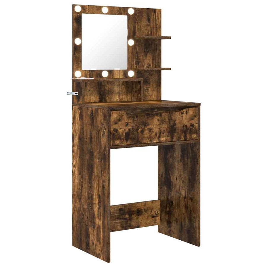 Slaapkamer Kaptafels met lade Gerookt eiken 80 x 39,6 x 135 cm