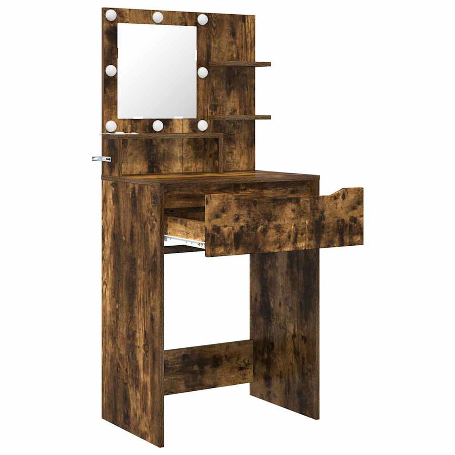 Slaapkamer Kaptafels met lade Gerookt eiken 80 x 39,6 x 135 cm