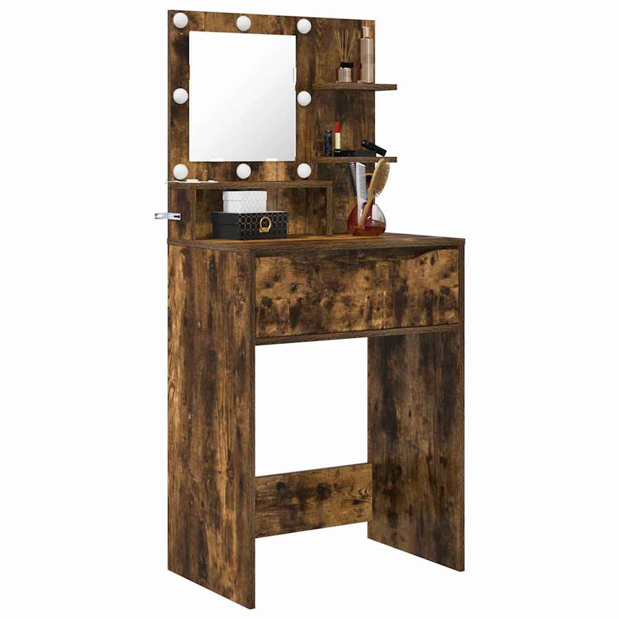 Slaapkamer Kaptafels met lade Gerookt eiken 80 x 39,6 x 135 cm