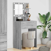 Kaptafel 80x39.6x135 cm Grijs Sonoma met lade en verlichting