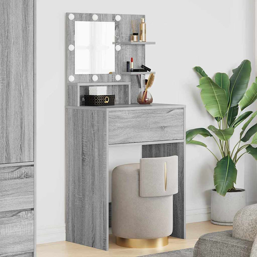 Slaapkamer Kaptafels met lade Grijs Sonoma 80 x 39,6 x 135 cm
