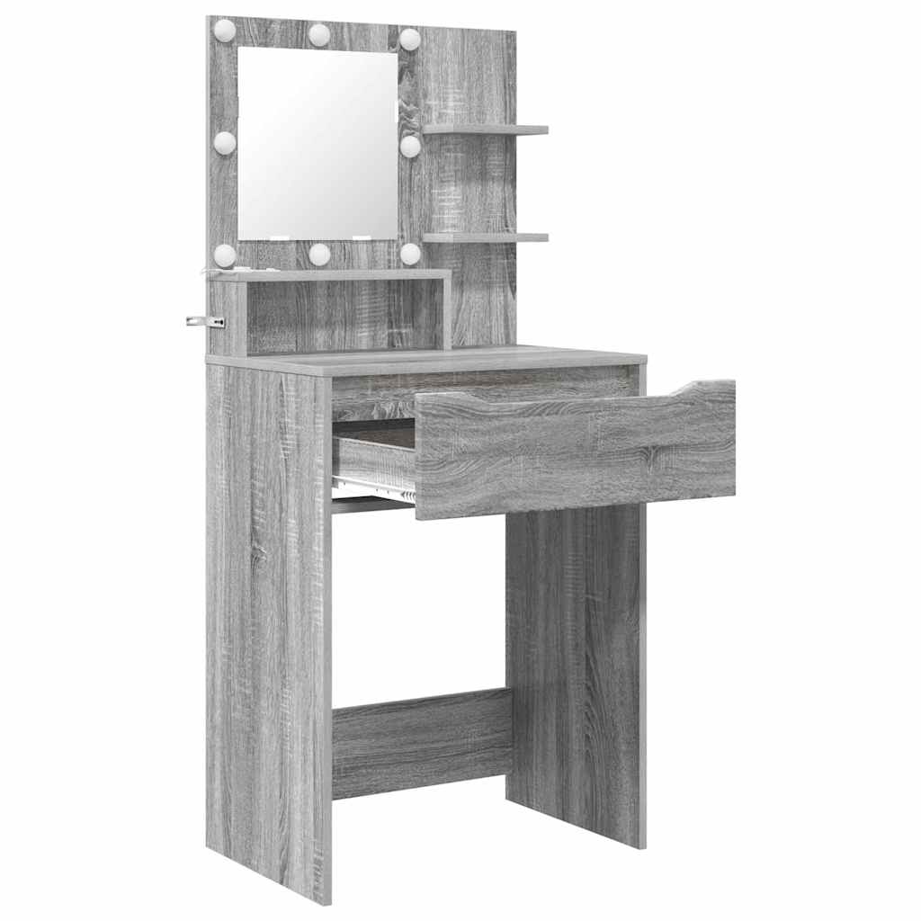 Slaapkamer Kaptafels met lade Grijs Sonoma 80 x 39,6 x 135 cm