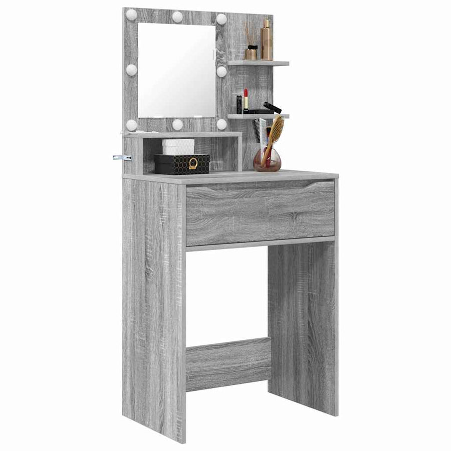 Slaapkamer Kaptafels met lade Grijs Sonoma 80 x 39,6 x 135 cm