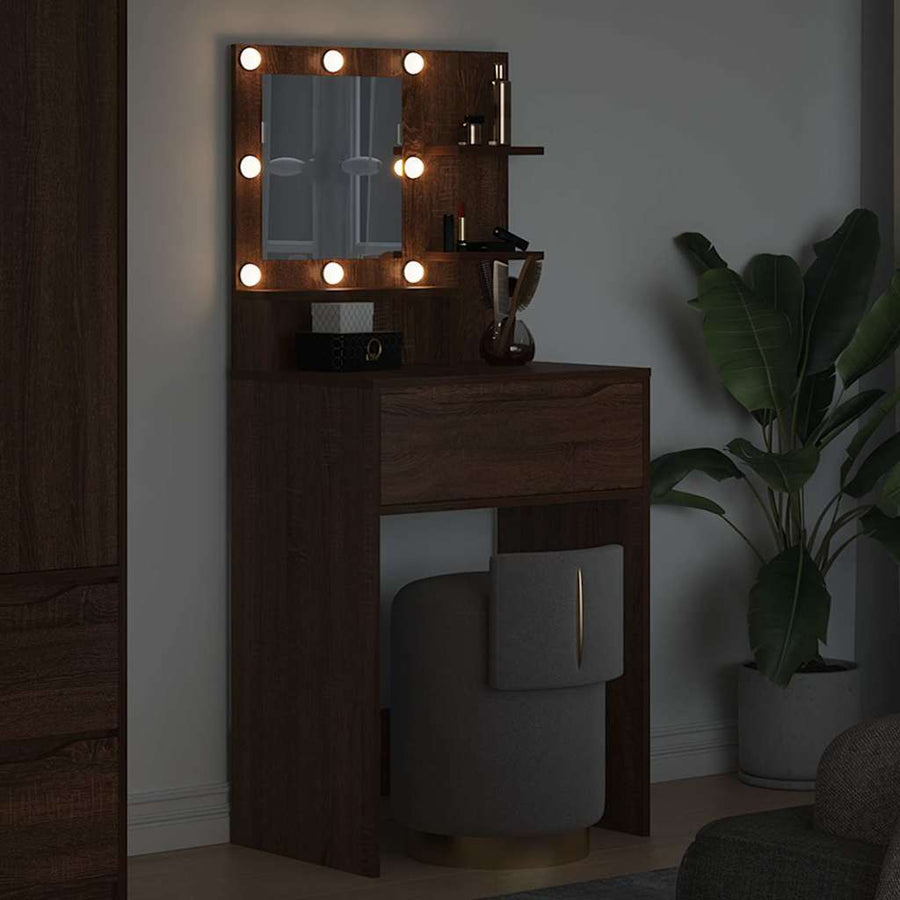 Slaapkamer Kaptafels met lade Bruin Eiken 80 x 39,6 x 135 cm